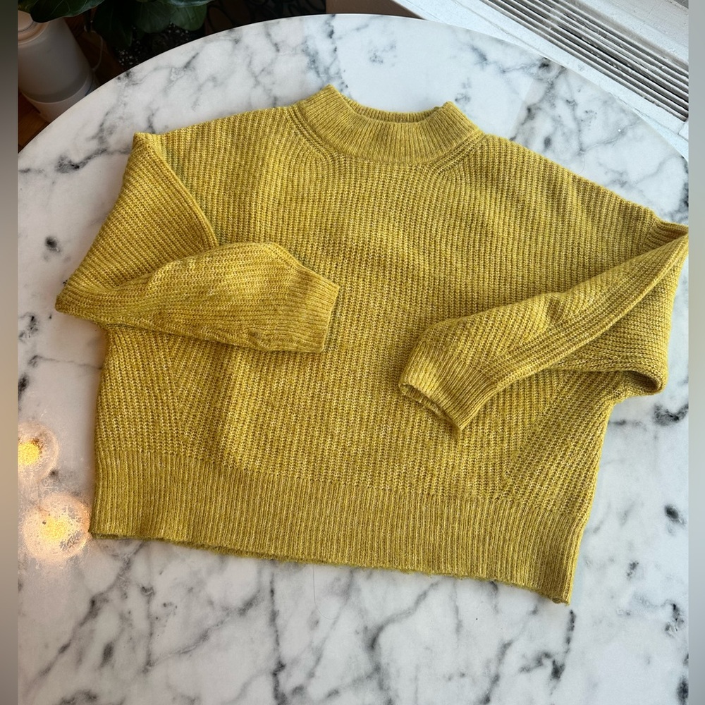 Anthropologie Mustard Crew Neck Sweater